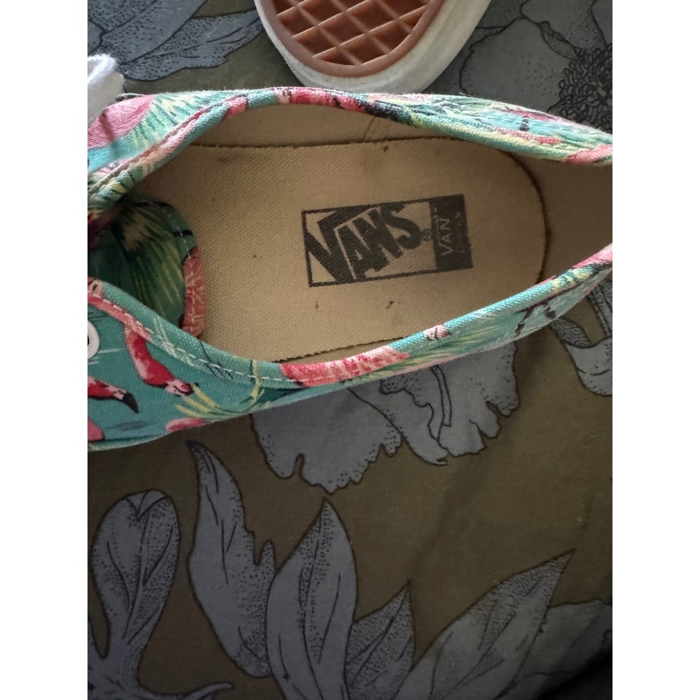 OFF THE WALL VANS FLAMINGO BIRD PINK / GREEN  LACE UP TENNIS‎ SHOES W-10.5. M 9 - Picture 3 of 4
